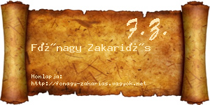 Fónagy Zakariás névjegykártya
